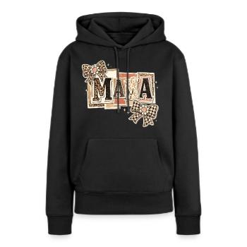 Mama Leopard und Bögen | Muttertagsgeschenk - Frauen Premium Bio Hoodie - Schwarz - Vorne - Julia (174cm)