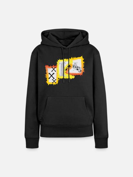 Biker Motorrad Chopper - Frauen Premium Bio Hoodie - Schwarz