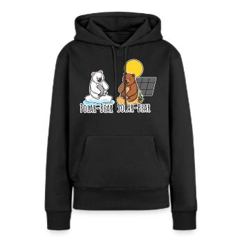 Polar Bär und Solar Bär - Bären Solar PV Anlage - Frauen Premium Bio Hoodie - Schwarz - Vorne - Julia (174cm)