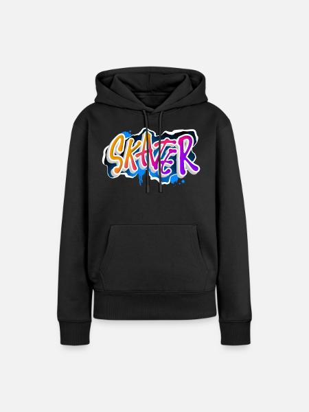 Skater - Frauen Premium Bio Hoodie - Schwarz