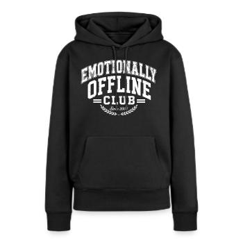 Club émotionnellement hors ligne - Sweat à capuche Premium bio Femme - noir - Devant - Julia (174cm)