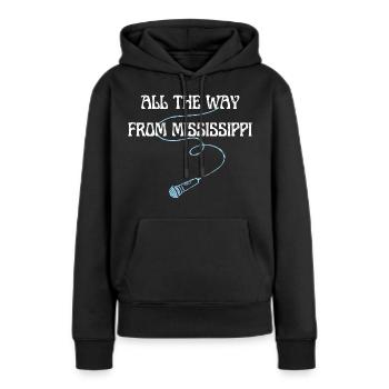 All the way from Mississippi - Blues concert Mic - Sweat à capuche Premium bio Femme - noir - Devant - Julia (174cm)