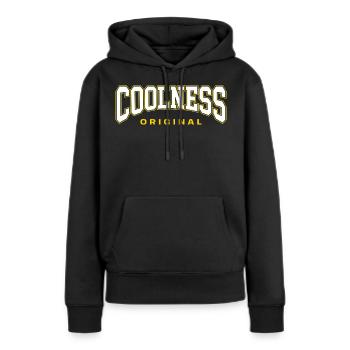 Coolness Original - Frauen Premium Bio Hoodie - Schwarz - Vorne - Julia (174cm)
