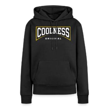 Coolness Original - Frauen Premium Bio Hoodie - Schwarz - Vorne - Julia (174cm)