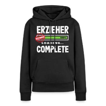 Erzieher Bestanden Abschluss Prüfung Kita Spruch - Frauen Premium Bio Hoodie - Schwarz - Vorne - Julia (174cm)