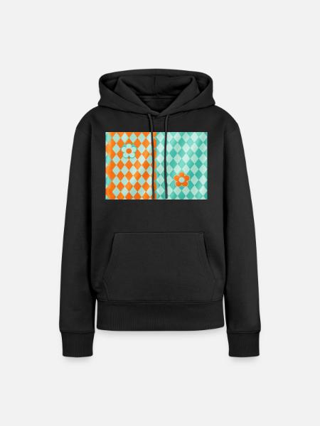 Harlekin-Petal-Duo - Frauen Premium Bio Hoodie - Schwarz
