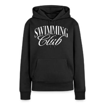 Club de natation - Sweat à capuche Premium bio Femme - noir - Devant - Julia (174cm)