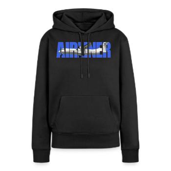 Avion de ligne ATR 72-600 - Sweat à capuche Premium bio Femme - noir - Devant - Julia (174cm)