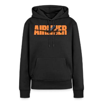Avion de ligne DC-3 - Sweat à capuche Premium bio Femme - noir - Devant - Julia (174cm)