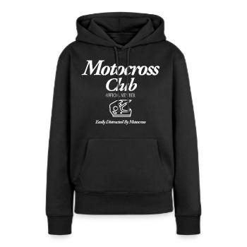 Motocross - Sweat à capuche Premium bio Femme - noir - Devant - Julia (174cm)