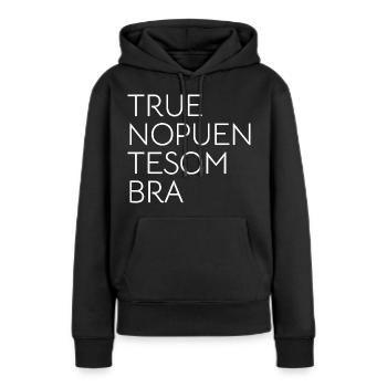 PONT DE L’OMBRE DU TONNERRE - Sweat à capuche Premium bio Femme - noir - Devant - Julia (174cm)