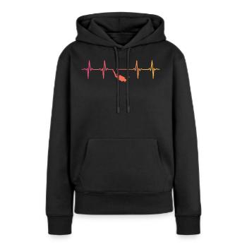 Plongée Sunset battement de coeur plongée  - Sweat à capuche Premium bio Femme - noir - Devant - Julia (174cm)