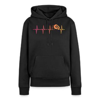 billard à 8 boules Sunset battement de coeur - Sweat à capuche Premium bio Femme - noir - Devant - Julia (174cm)