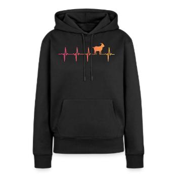 chèvre sunset battement de coeur chèvres goat - Sweat à capuche Premium bio Femme - noir - Devant - Julia (174cm)