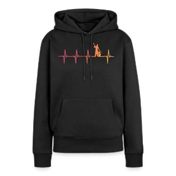 Schmied Sunset Metallhammer - Frauen Premium Bio Hoodie - Schwarz - Vorne - Julia (174cm)