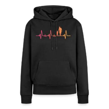 Vater und Sohn Sonnenuntergang Herzschlag Papa Sohn - Frauen Premium Bio Hoodie - Schwarz - Vorne - Julia (174cm)