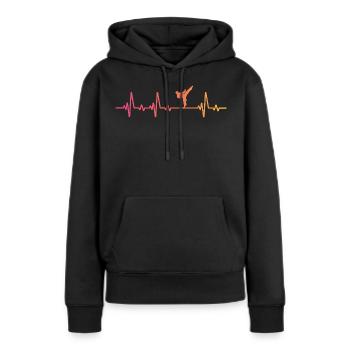 Taekwondo Sonnenuntergang Taekwondo Herzschlag - Frauen Premium Bio Hoodie - Schwarz - Vorne - Julia (174cm)