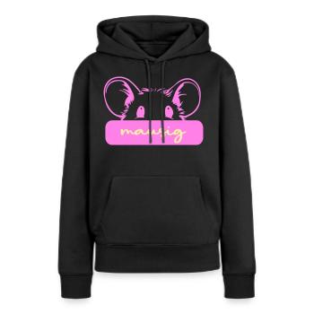 Souris mignonne - Sweat à capuche Premium bio Femme - noir - Devant - Julia (174cm)