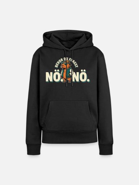 Beaver Streetstyle – Nö Nö Grafik - Frauen Premium Bio Hoodie - Schwarz