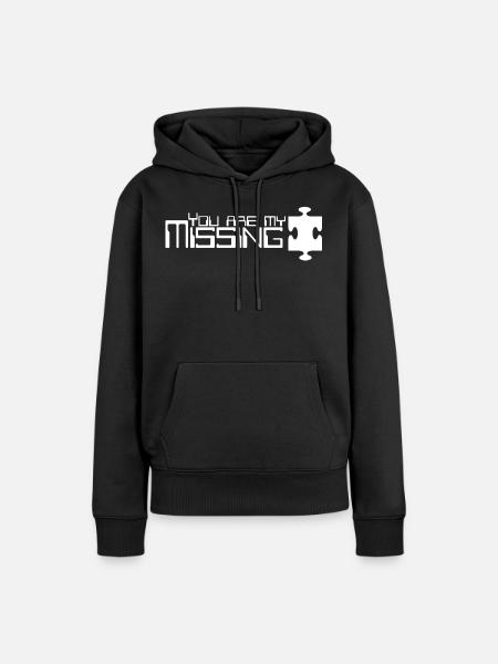 Du bist mein fehlendes Puzzleteil - Frauen Premium Bio Hoodie - Schwarz