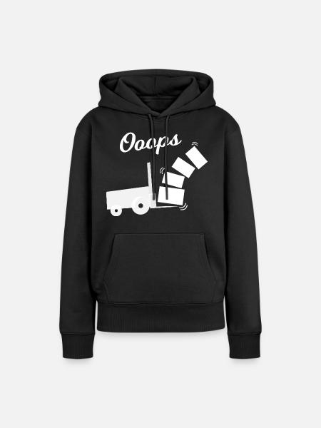 Oops Kippender Lastwagen Design - Frauen Premium Bio Hoodie - Schwarz