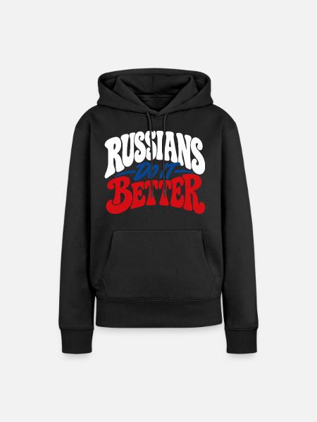 Russischer Stolz im Retro Design - Frauen Premium Bio Hoodie - Schwarz