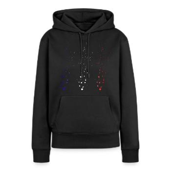 Blau Weiß Rot - Frauen Premium Bio Hoodie - Schwarz - Vorne - Julia (174cm)