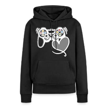 Spielkonsole Gamer Valentinstag Geschenk - Frauen Premium Bio Hoodie - Schwarz - Vorne - Julia (174cm)