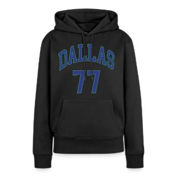 Dallas 77 - Sweat à capuche Premium bio Femme - noir - Devant - Julia (174cm)