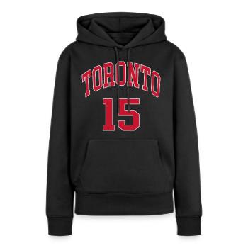 Toronto 15 - Sweat à capuche Premium bio Femme - noir - Devant - Julia (174cm)