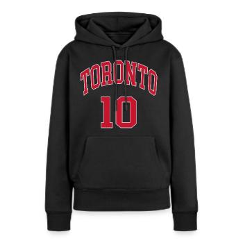 Toronto 10 - Sweat à capuche Premium bio Femme - noir - Devant - Julia (174cm)