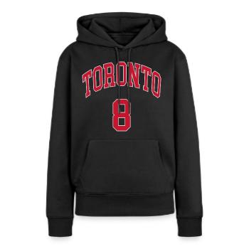 Toronto 8 - Sweat à capuche Premium bio Femme - noir - Devant - Julia (174cm)