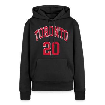 Toronto 20 - Sweat à capuche Premium bio Femme - noir - Devant - Julia (174cm)