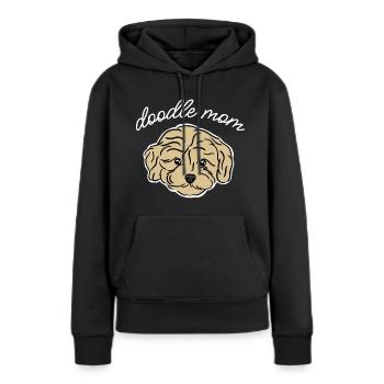 maman doodle - Sweat à capuche Premium bio Femme - noir - Devant - Julia (174cm)