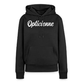 Optiker - Frauen Premium Bio Hoodie - Schwarz - Vorne - Julia (174cm)