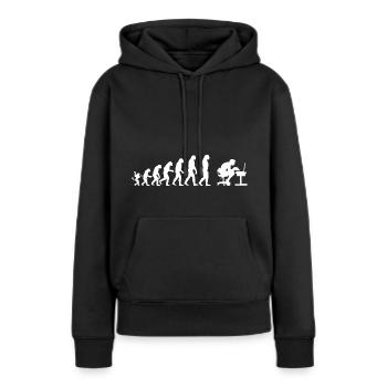 Evolution Computer - Frauen Premium Bio Hoodie - Schwarz - Vorne - Julia (174cm)