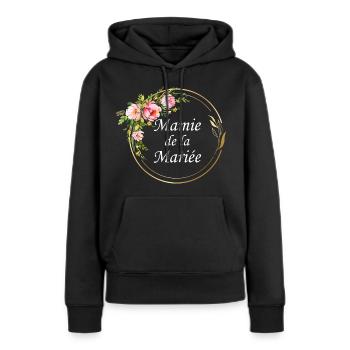mamie de la mariée - Sweat à capuche Premium bio Femme - noir - Devant - Julia (174cm)