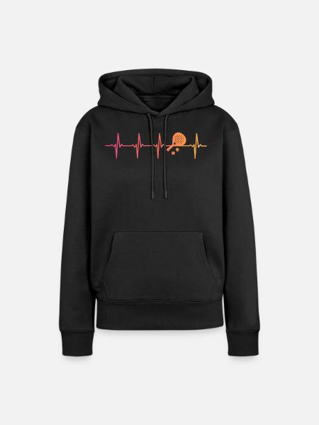 Padel Sunset Herzschlag Padelspieler - Frauen Premium Bio Hoodie - Schwarz