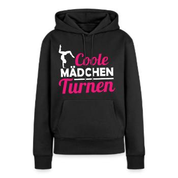 Turnerin Coole Mädchen Turnen Gymnastik Geschenk - Frauen Premium Bio Hoodie - Schwarz - Vorne - Julia (174cm)