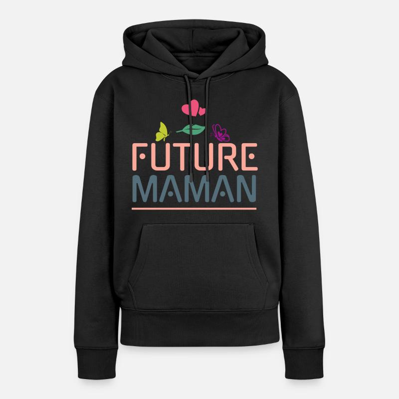 FUTURE MAMAN - Sweat à capuche Premium bio Femme - noir