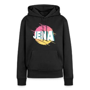 Jena Allemagne City Font Vintage Rétro - Sweat à capuche Premium bio Femme - noir - Devant - Julia (174cm)