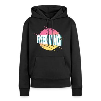 Apnée en apnée Plongée en apnée - Sweat à capuche Premium bio Femme - noir - Devant - Julia (174cm)