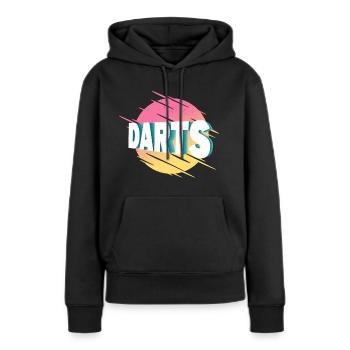Fléchettes fléchettes police Vintage Dart Player Dart King - Sweat à capuche Premium bio Femme - noir - Devant - Julia (174cm)