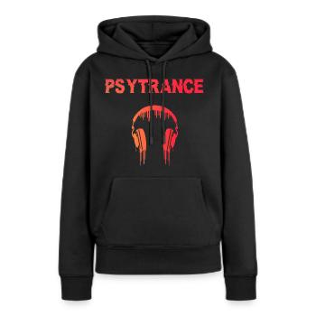 Cadeau Psytrance Goa Trance - Sweat à capuche Premium bio Femme - noir - Devant - Julia (174cm)