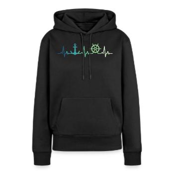 Ankerherzschlag Matrose Geschenk Matrose - Frauen Premium Bio Hoodie - Schwarz - Vorne - Julia (174cm)