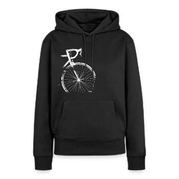 Road Bike Grunge - Frauen Premium Bio Hoodie - Schwarz - Vorne - Julia (174cm)