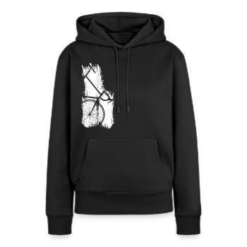 Rennrad - Frauen Premium Bio Hoodie - Schwarz - Vorne - Julia (174cm)