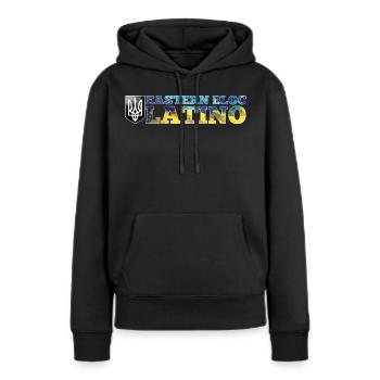 Bloc de l’Est Latino Ukrainien Ukraine Cadeau - Sweat à capuche Premium bio Femme - noir - Devant - Julia (174cm)