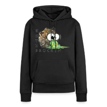 Morceaux de vomi - Sweat à capuche Premium bio Femme - noir - Devant - Julia (174cm)