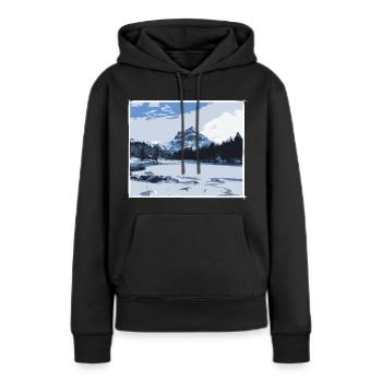 Sports de montagne Randonnée Alpinisme Alpes Montagnes Sports d’hiver - Sweat à capuche Premium bio Femme - noir - Devant - Julia (174cm)